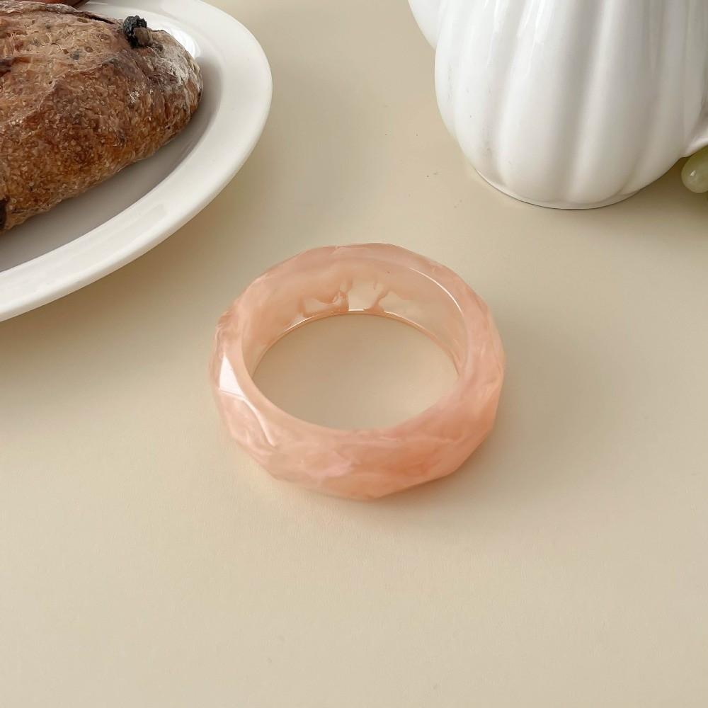 Bohemian Colorful Resin Bangle Transparent Wide Chunky Hand Ring Exaggerated Pearly Bracelet Girls