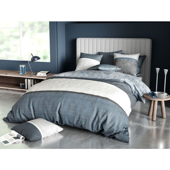 Parure housse de couette 3pcs 240x220cm 100% coton 57fils brehat