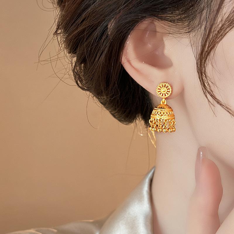 Wheel Bell Fringed Earrings New Chinese Stud Earrings Light Luxury High-end Fashion Earrings