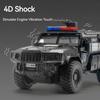 1:32 Scale SWAT Armored Car Model Toy 4D Engine Shock Absorption Pull Back Metal Diecast Vehicle Models Sound Light Gift for Kid