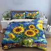 Sunflowers in Starry Sky Bedding Duvet Cover Set  (1*Duvet Cover 2*Pillowcases, without duvet insert)
