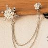 Snowflake Pearl Chain Tassel Brooch Luxury Exquisite Temperament Simple Suit Brooch Versatile Men Women's Accessories Wholesale