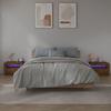 VidaXL 2x Bedside Tables with LED Nightstands Bedside Cabinets Bed Cabinets Bedroom Furniture Home Smoked Oak 3144972