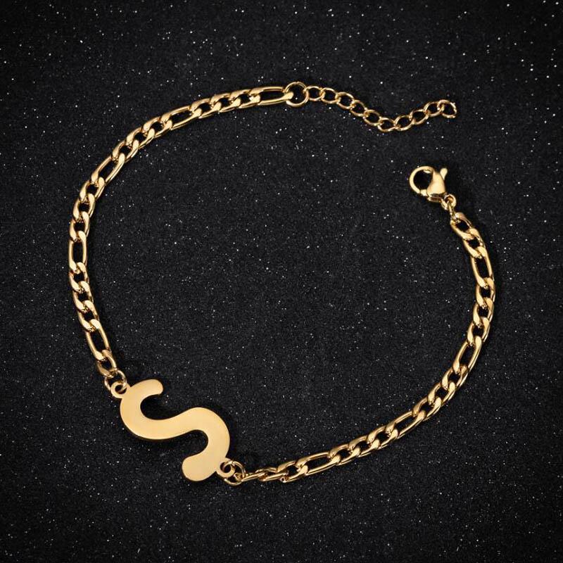 Pulsera De Brazalete A-z 26 Letras Primera Letra Encanto De Pulsera De Brazalete A-z 26 Letras Primera Letra Encanto De