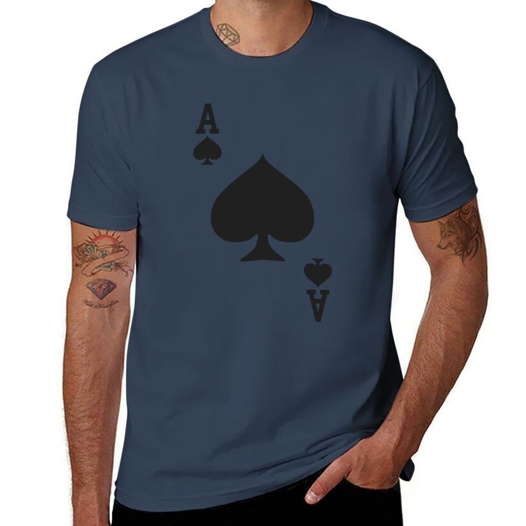 Ace of Spades Playing Card Funny Halloween TShirt T Shirts for Man Cotton Funny Printed T Shirts for Man TShirt