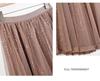 Spring 2026 Sequin Mesh A-line Midi Skirt - Slimming, Drapey, Fashionable, Casual Wear