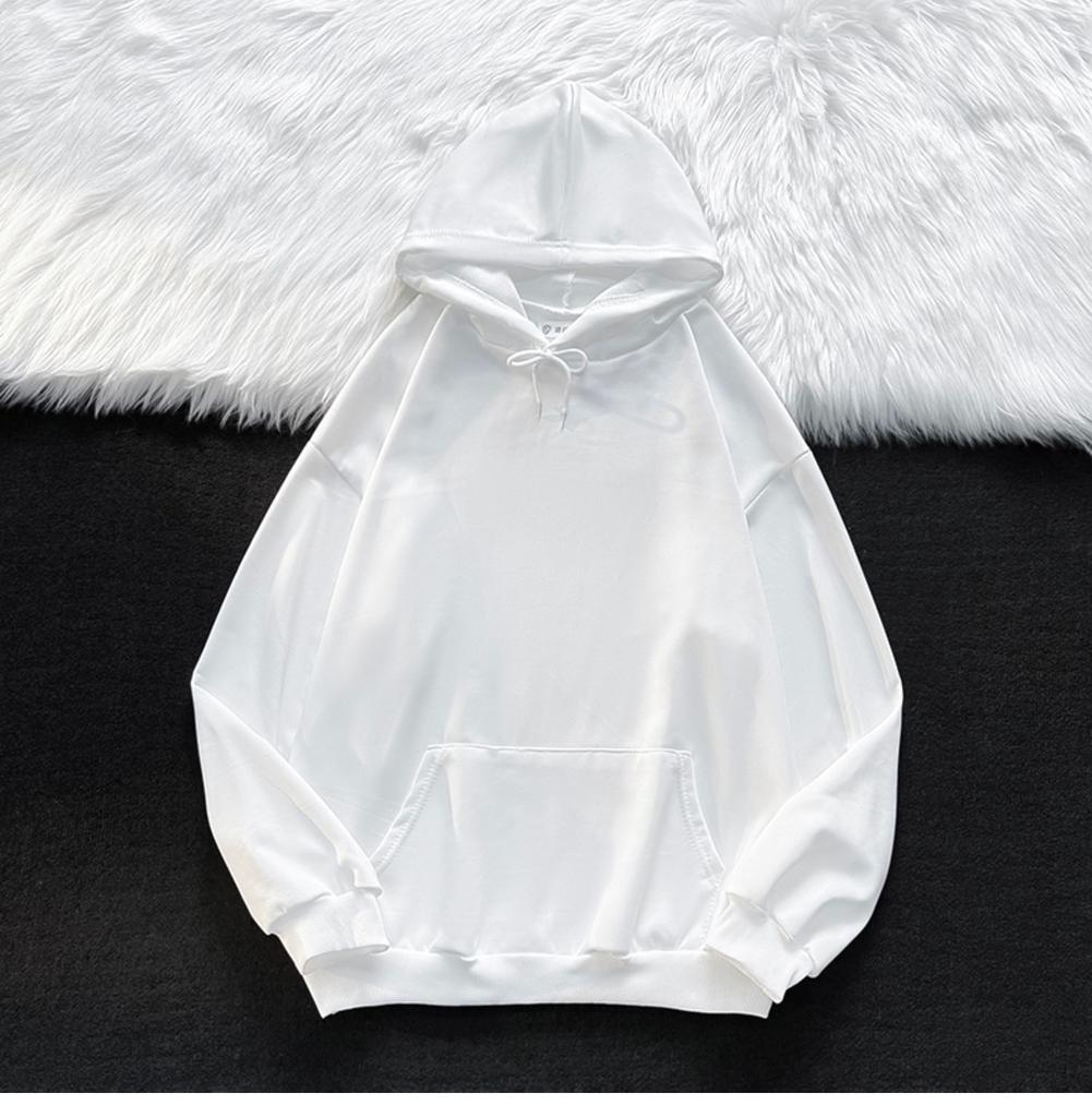 Spring and Autumn Hooded Sweater Men's Ins Hong Kong Style Retro Loose Large Size Solid Color Coat Korean Version Trend Hoodie