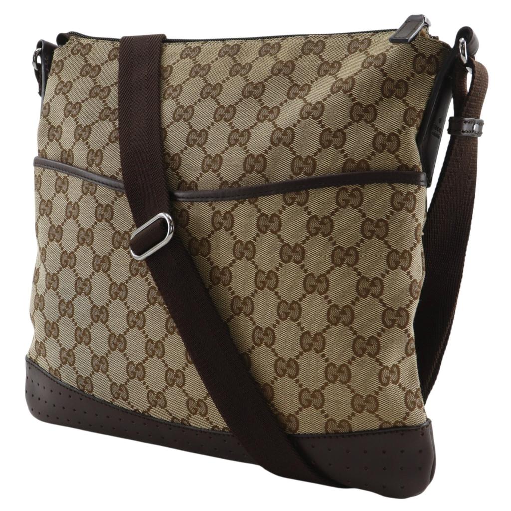 GUCCI Shoulder Bag 145857 Brown GG canvas unisex Used