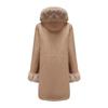 Winter new cotton-padded clothes women's removable fur collar medium and long long-sleeved pie overcome solid color hooded warm cotton clothes