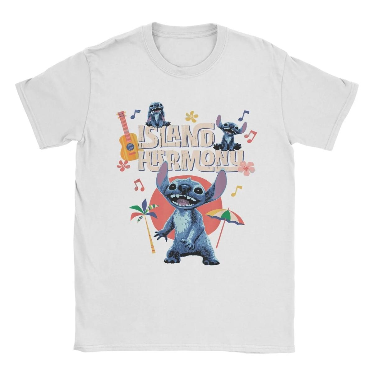 

Lilo & Stitch Live-Action Movie Men s T Shirt Ohana Hula Beach Vintage Tee Shirt Round Neck T-Shirts 100% Cotton Classic merch 4XL