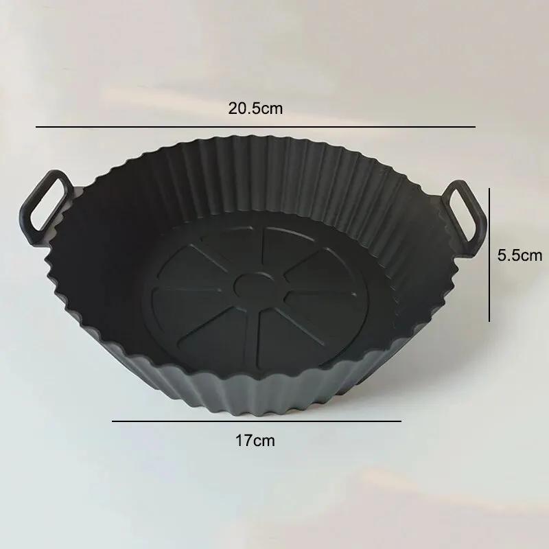 Airfryer Silicone Basket Reusable Baking Tray Silicone Mold for AirFryer Pizza Fried Chicken Basket Air Fryer Liners Accessories