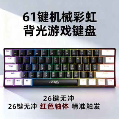Compact 61-Key RGB Mechanical Keyboard: Portable Wired Mini for Gaming and Office Use