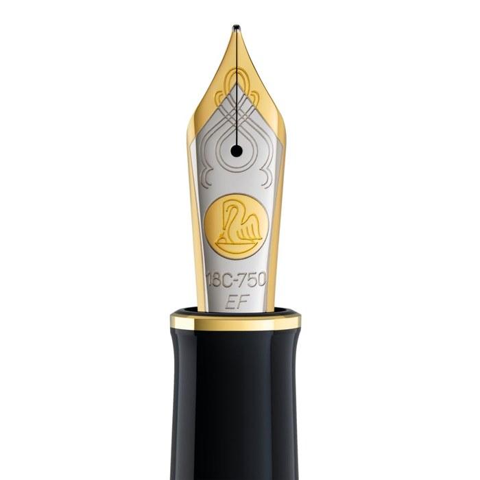 Pelikan Souvern M1000 Fountain Pen, EF Extra Fine Nib, Green Stripe