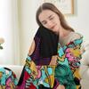 Pop Art Cartoon Girl Throw Blanket – Heart Sunglasses & Graffiti Design, Trendy Gift for Sofa or Bed