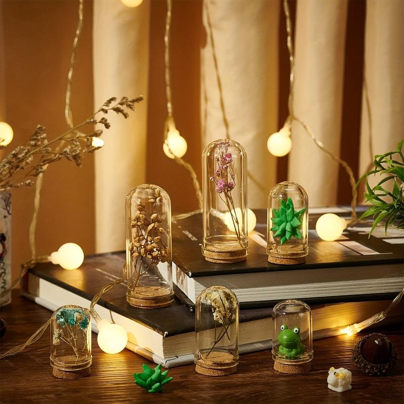 24 Pack Glass Cloche Dome Wedding Decorations Glass Bottles with Cork Stoppers Decoration Message Glass Bottle Vial Cork Candy