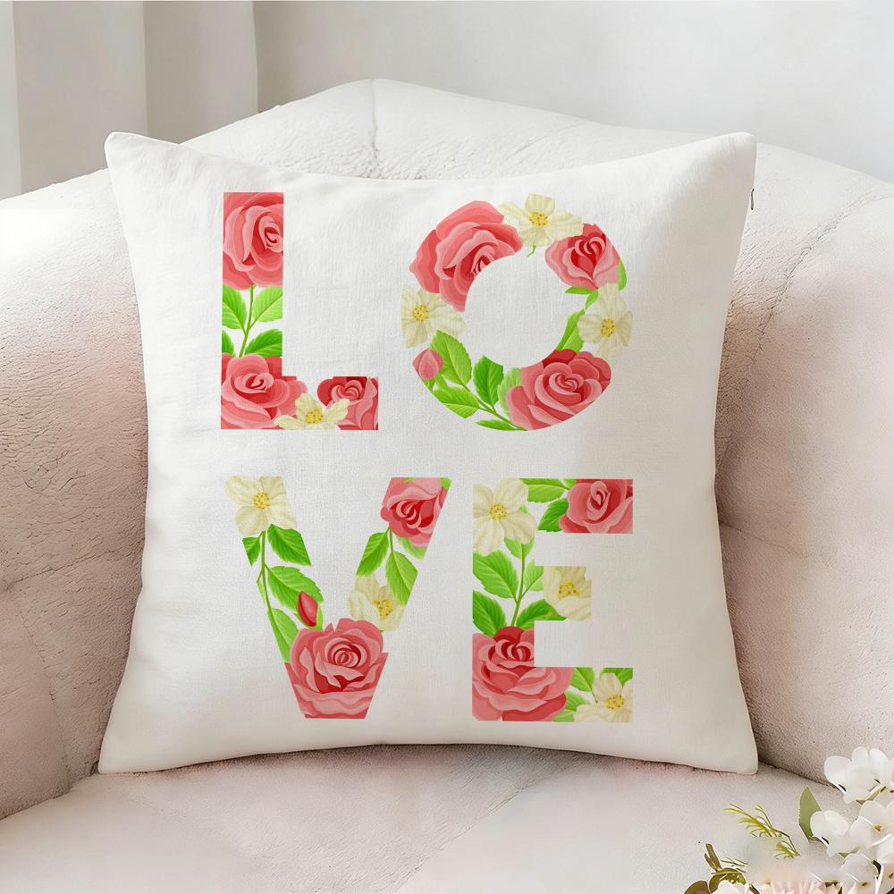 Creative Love Pattern Pillow Case Pillowcase Doublesided Printed Sofa Cushion Bedroom Headboard Pillow