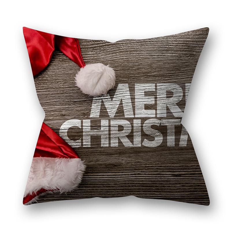 Christmas Cushion 45x45 Pillowcase Polyester Snowflakes Tree Printed Sofa Cushions Decorative Pillow 18x18 Home Decor