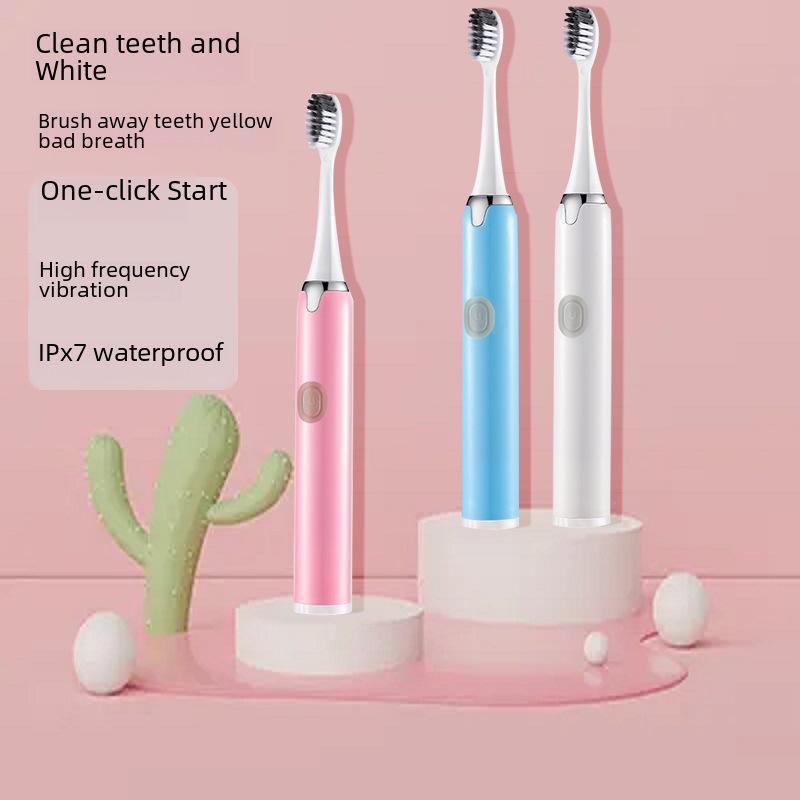 Shining Star Waterproof Soft-Bristled Electric Toothbrush for Couples, 3 Colors Available