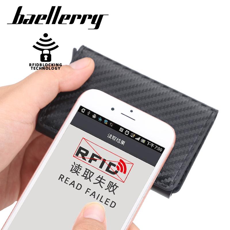 Baellerry European and American Style Men's Vintage Fashion Card Bag Rfid Blocking Card Holder Multifunctional Short Wallet