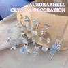 50Pcs Ocean Nail Art Charms Aurora Shell Starfish Mermaid Tail Nail Art Decors Gem Beach  Ice Clear Nail Decorations
