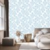 Wallpaper Flowers White, Celadon and Azure for Living Room and Bedroom 50x1000