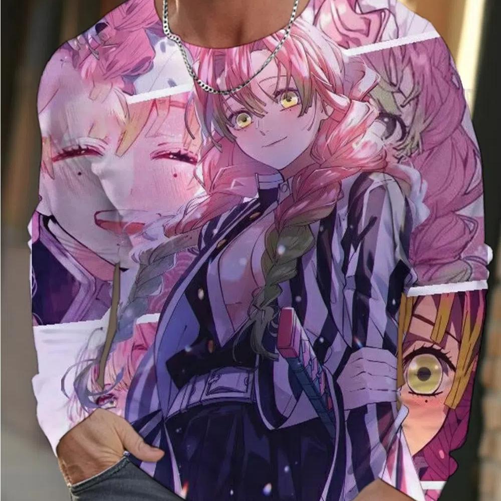 Men's Long-sleeved T-shirt 3D Printing Animation HD Pattern Printing Men's Long-sleeved T-shirt Autumn Tops Casual T-shirt