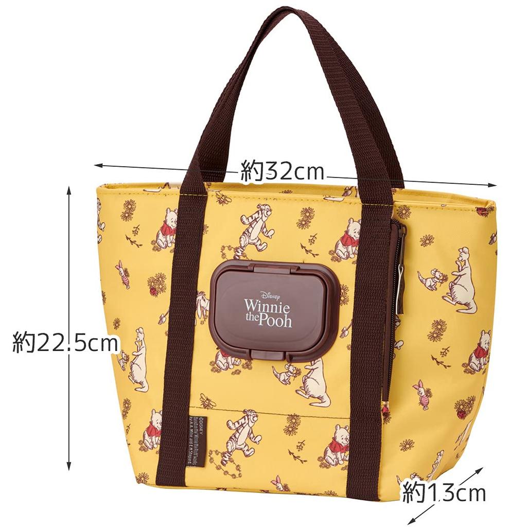 Skater Insulated Cooler Bag with Wet Wipe Disney Winnie the Pooh Pocket, (KCLBP1-A)