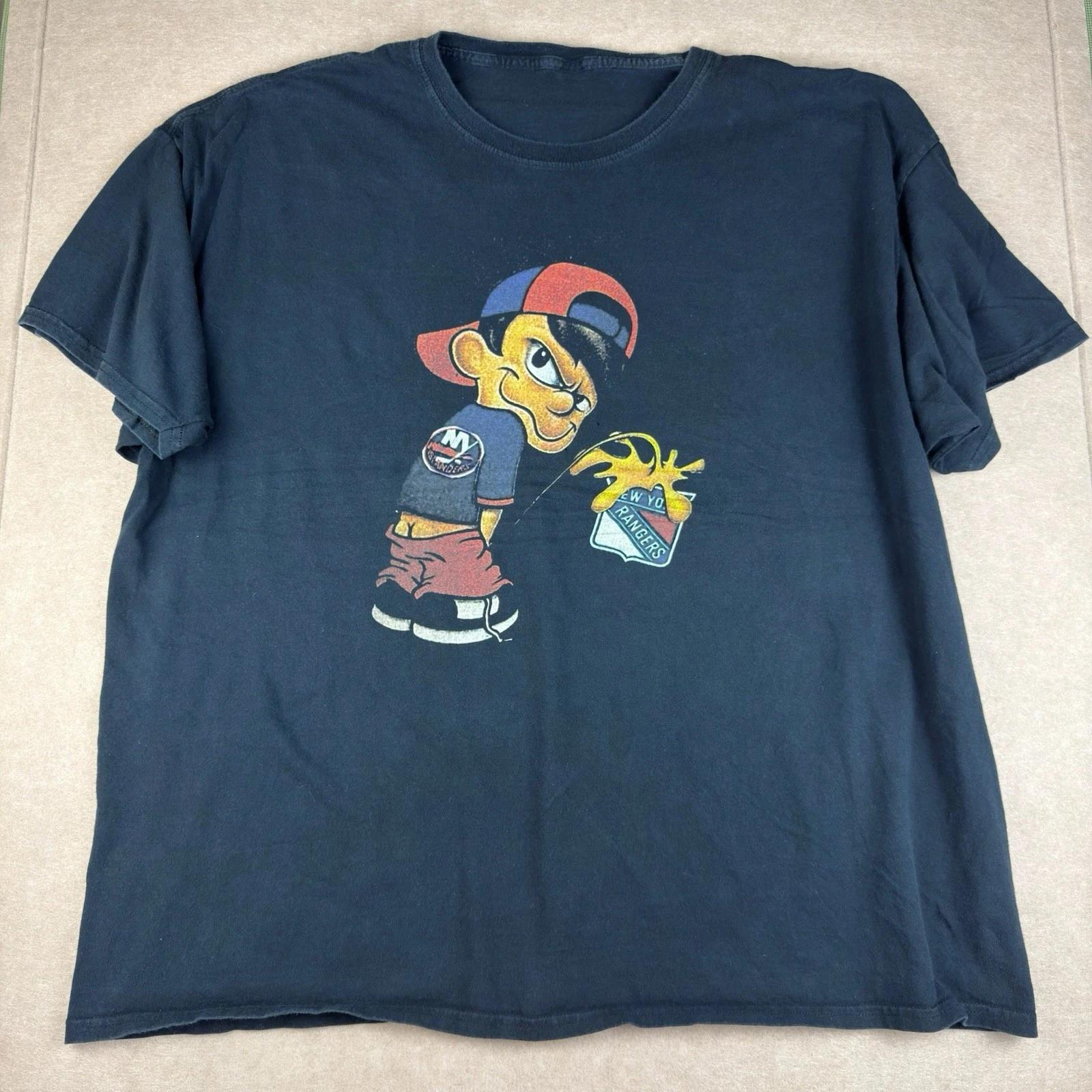 NY Rangers Parody Graphic T-Shirt Men s XXL Black Humor Funny Tee S