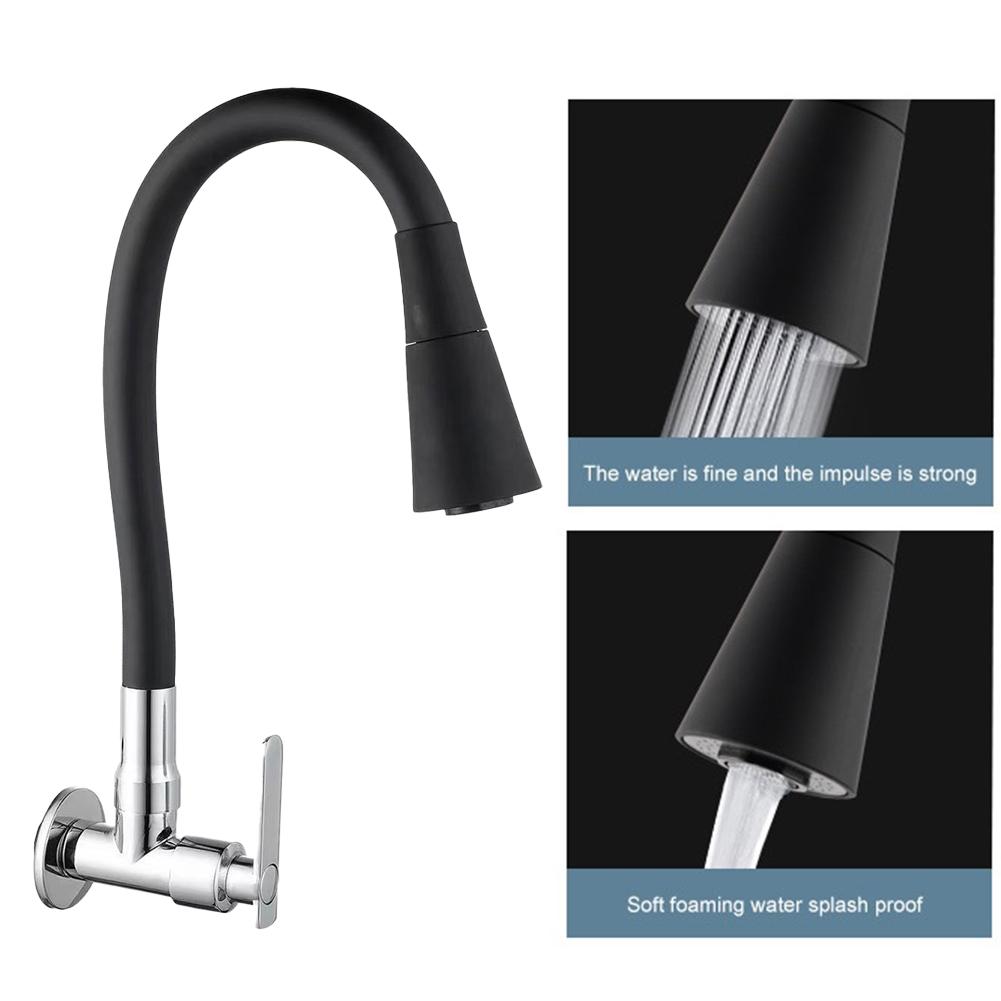 Easy Install Wall Mounted Kitchen Faucet with Rotatable Spout Design
