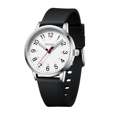 DIZIZID Analog Nurse Watch, Waterproof, Luminous, Easy-to-Read Dial, Urethane Strap, Simple and Stylish, Unisex for Men and Women, Suitable for Medica