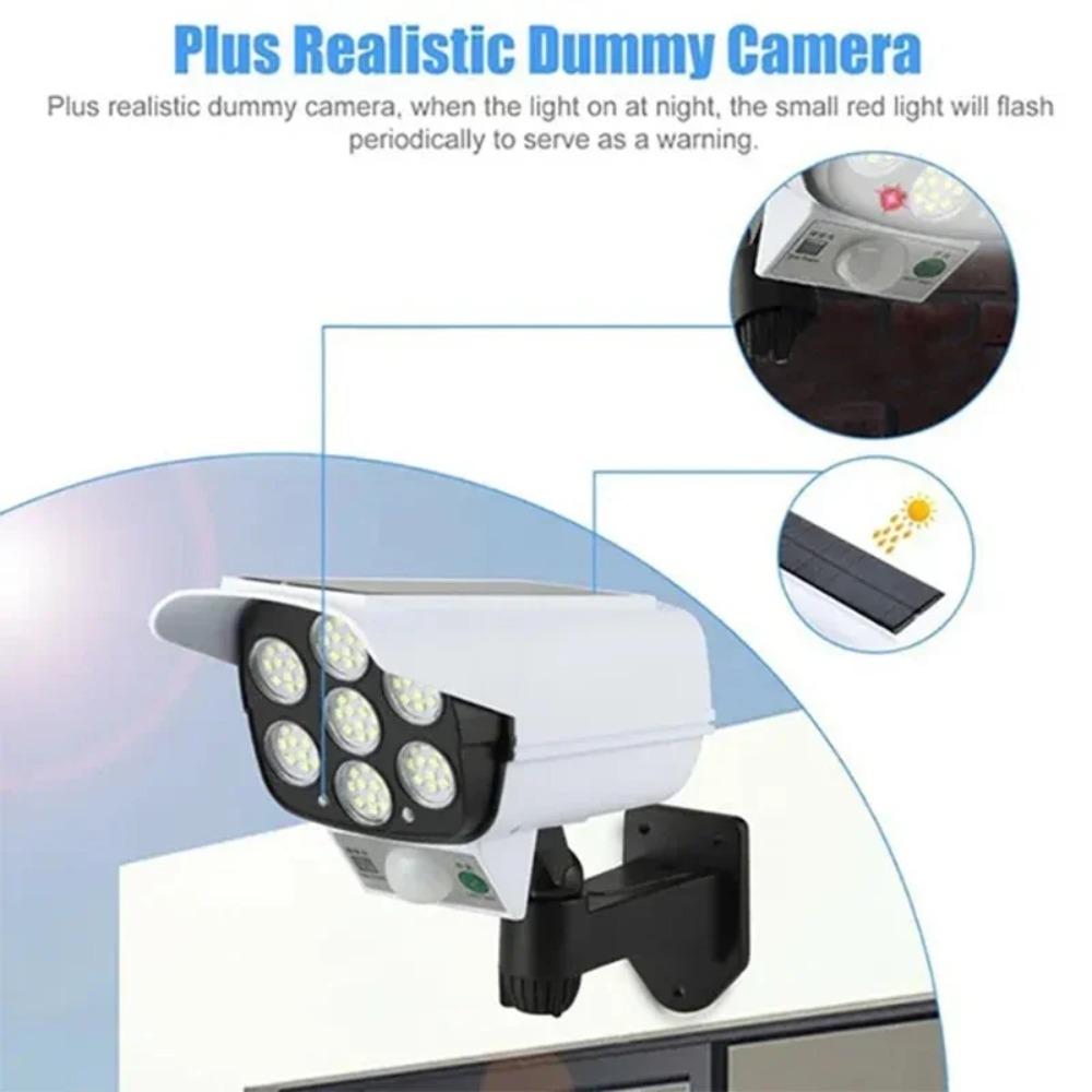 77LED Solar Light Simulation Security Dummy Camera Motion Sensor Outdoor Night Light IP65 Waterproof Lamp 3 Mode For Home Garden