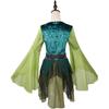 Women's Elf Medieval Green Fairy Dress Magical Elf Dress and Belt with Wings Halloween Cosplay Costumes Elf role-playing costume