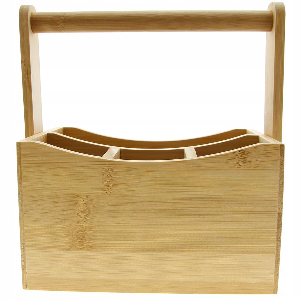 BAMBOO ORGANIZER CONTAINER BOX FOR UTENSILS