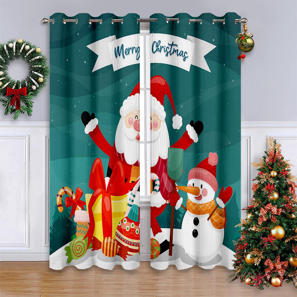 Vánoční okenní závěsy Dekor pro domácnost Ložnice Kuchyň Obývací pokoj Vánoční ozdoba Vánoční dárky Navidad Natal Nový rok