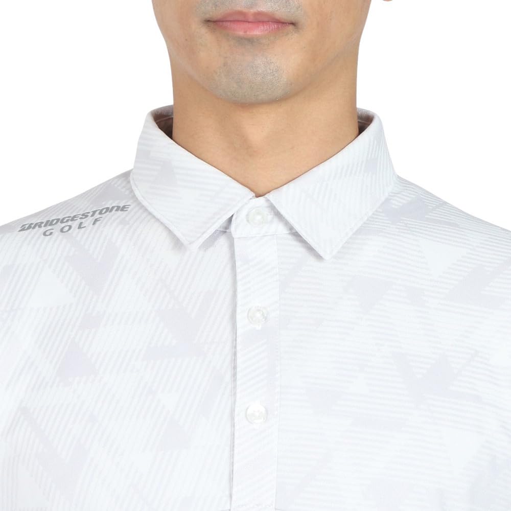 Bridgestone Golf Retro Long Sleeve Collared Shirt DGM30F Men's White