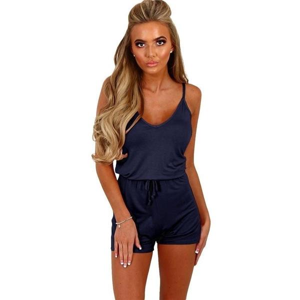 Boho Jumpsuit Ladies Short Rompers 