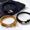 Einfaches doppellagiges Seilarmband für Männer, verstellbares geflochtenes Seil, nautisches Armband, handgefertigte Pulseras