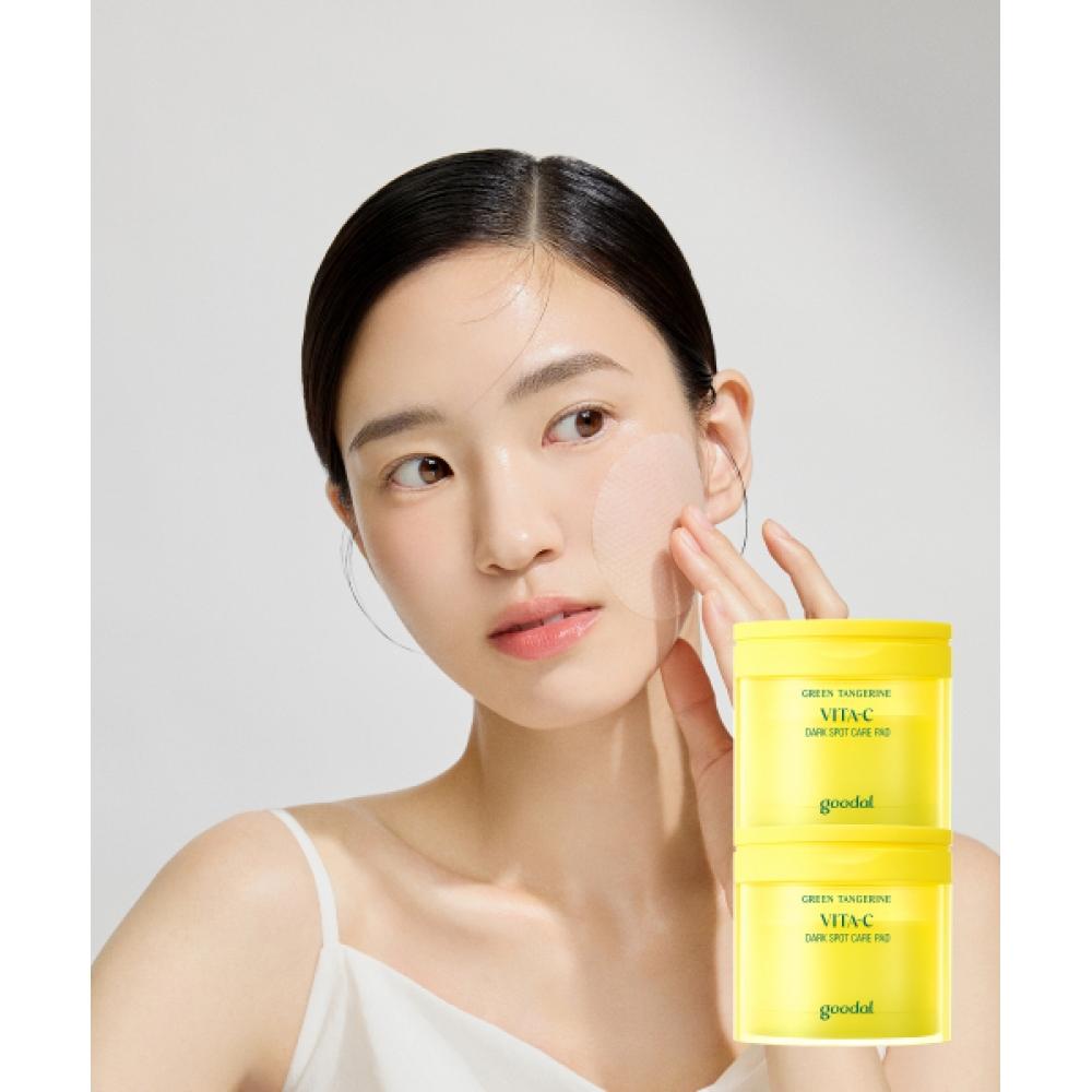 Goodal [2paCk] Green Tangerine Vita C Blemish Care Pad 70 Sheets [free] Green Tangerine Cream 10ml FREE