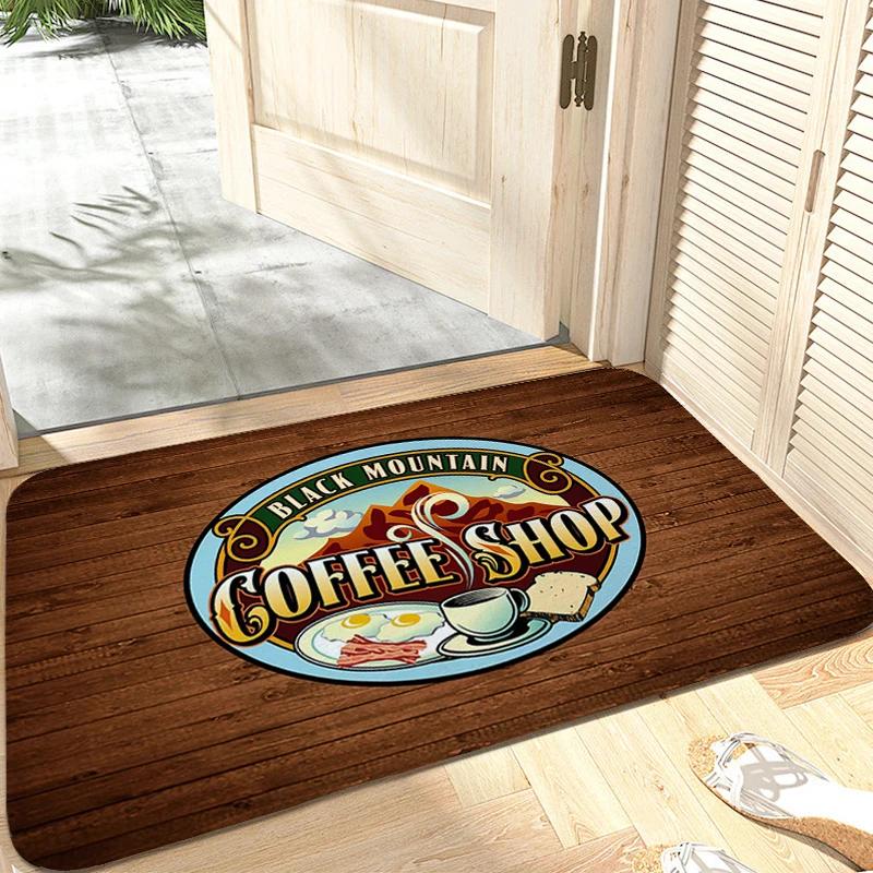 Café Carpet Entrance of House Bathroom Mat Anti Slip Hallway Veranda Floor Soft Rug for Bedroom Modern Home Decoration
