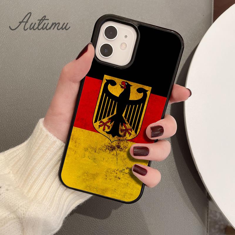 Germany Flag National Emblem Phone Case for iPhone 11 12 13 14 Pro Max Mini X XR XS SE 2020 6S 7 8 Plus Galaxy S21 S22 Shell