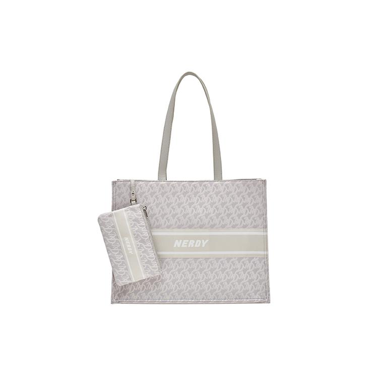 

New NERDY Polyester Tote Bag, Shopping Bag, Combo Bag, Shoulder Bag Unisex Light Gray PNEF22AA063501 39.1*10.9*30.0CM
