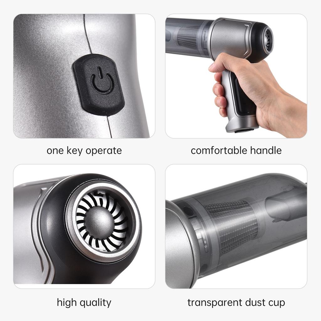 Handheld Car Vacuum Portable Cord Clner     Duster Hand Pump with 19000pa Strong Suction USB   for Pet H  Dust Gravel Clning