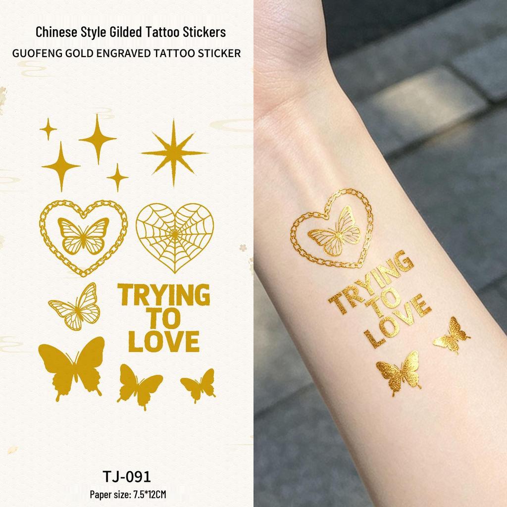 Chinese Style Waterproof Phoenix & Koi Tattoo Sticker - Long-lasting, Aesthetic Dunhuang Design for Arm & Collarbone