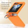 Ring Holder Matte Solid Color Case for Samsung Galaxy Z Flip 6 5 4 3 7 ZFlip 7 Flip6 Liquid Silicone Shockproof Ins Korean Cover