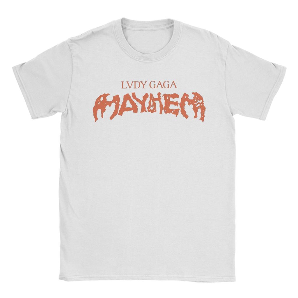 Lady Gaga Mayhem Album Logo T-Shirt for Men  Hipster Cotton Tees Round Collar Short Sleeve T Shirt 4XL 5XL Clothes