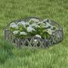 6x Plastic Garden Fence Gray Border Palisade Edging Lawn 3m