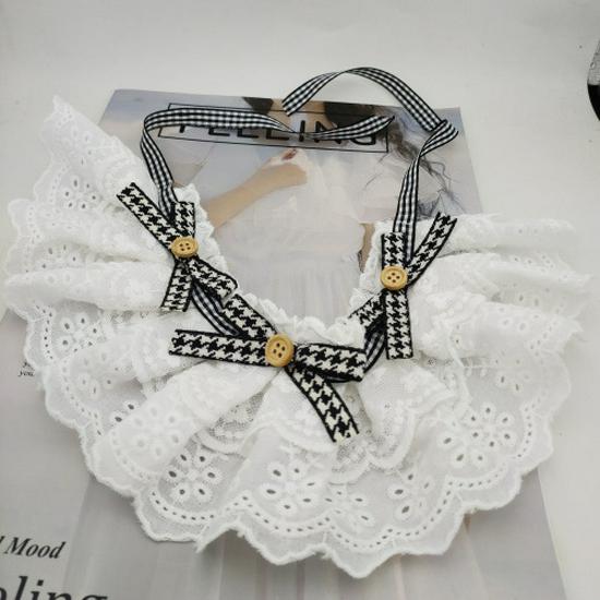 Korean Bowknot Lace Collar for Pets - Dog & Cat Scarf Accessory