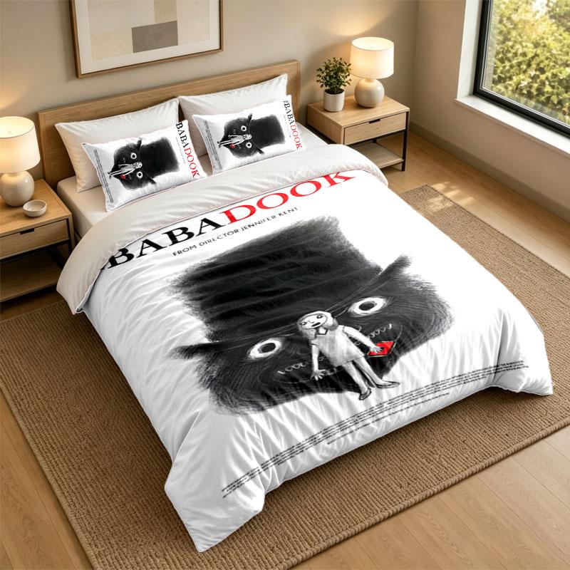 3Pcs Bedding SetThe Babadook Soft Bed Sheet and Two Pillowcases Home Bedroom Decor