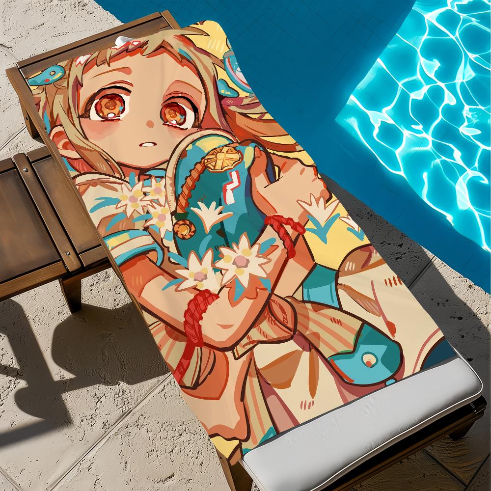 T-toilet-B-bound  anime cute H-hanako-kun Towel Beach Quick Dry Soft Pool Towels Gift for Travel Gym Shower Camping sports