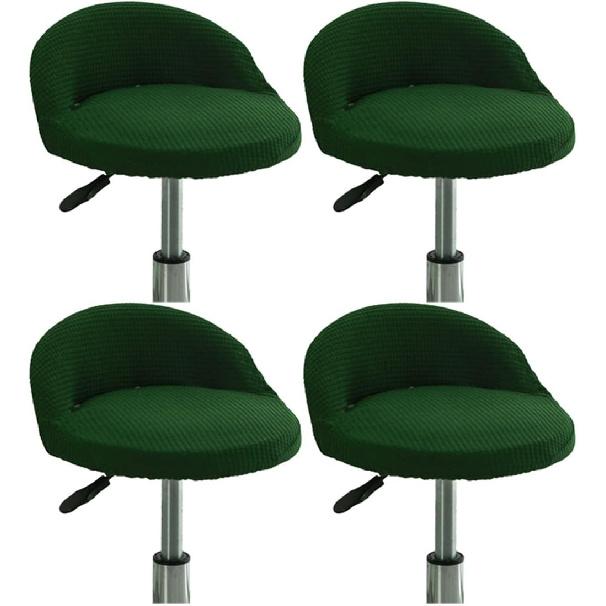 4 Pack of Stretch Short Back Chair Cover Slipcover with Short Round Backs Arms Curved Accent Counter Bar Stool Slipcover for Home Hotel Bedroom